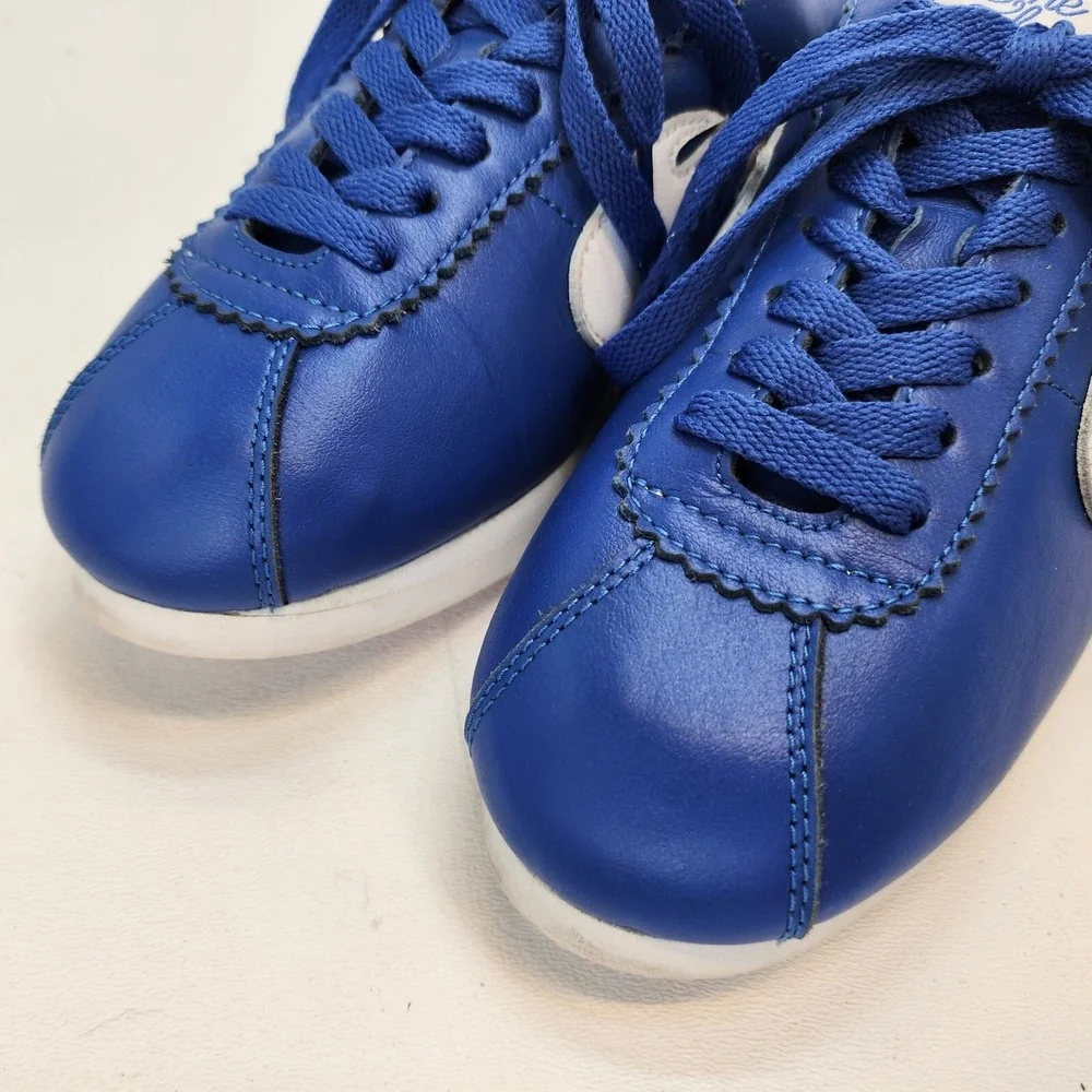 Mens Size 6 YG 4Hunnid The Flame Blue White Red Flame Design Sole Sneakers
